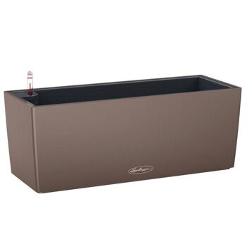 LECHUZA BALCONERA Color 50 Nutmeg Poly Résine Jardinière Auto-arrosage avec Substrat H19 L50 W19 cm, 18 ltrs Cap. 3