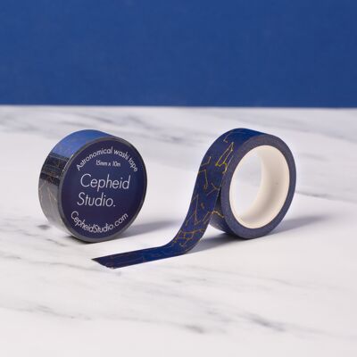 Bande de washi de constellation bleu minuit