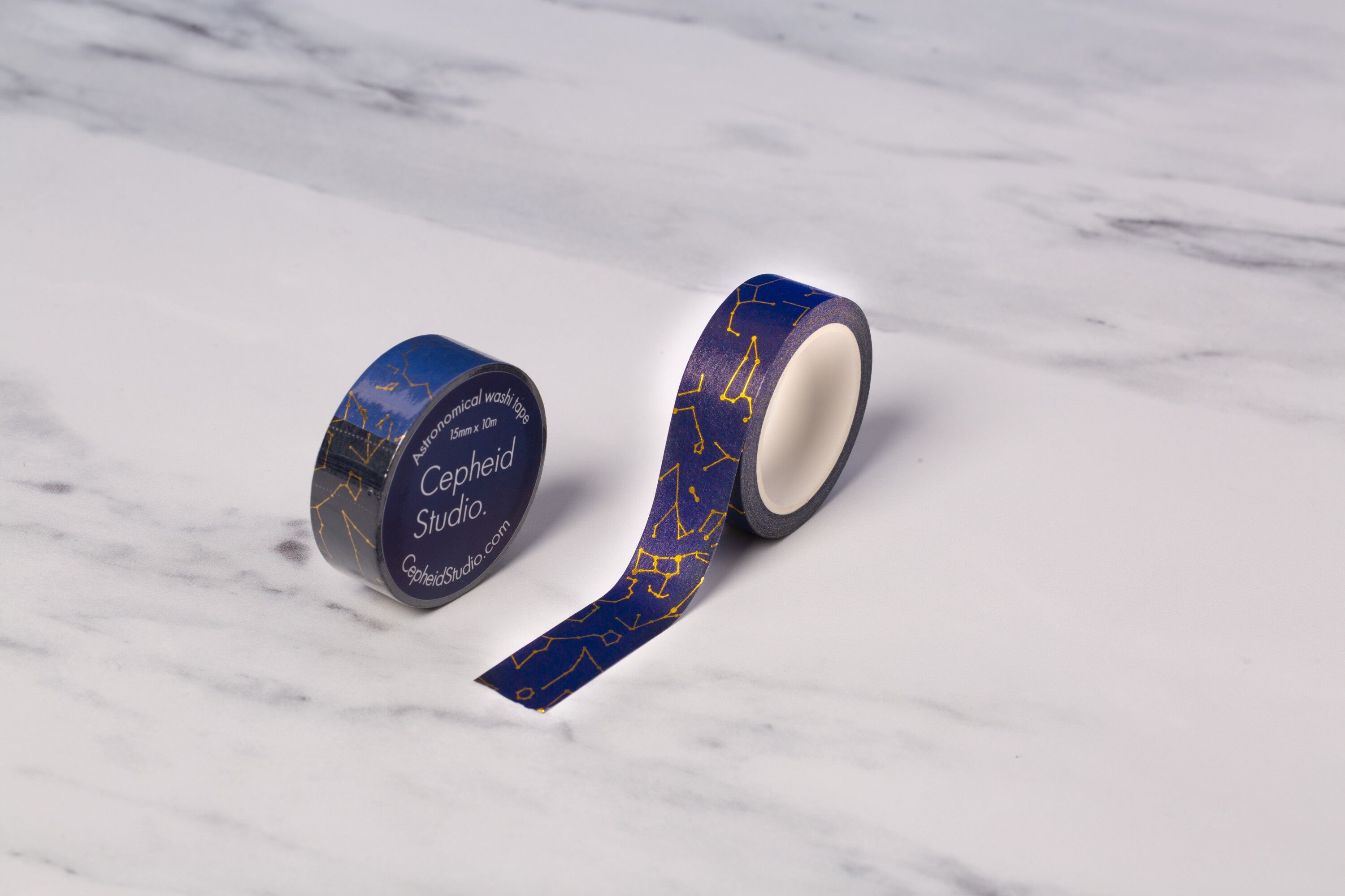 Cinta washi Constelación - Azul Medianoche (1,5 cm x 10 m)