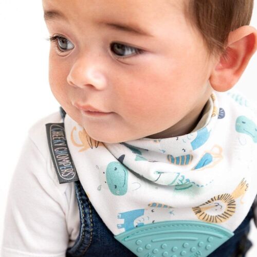 Neckerchew Teething Dribble Bib - Cheeky Animals