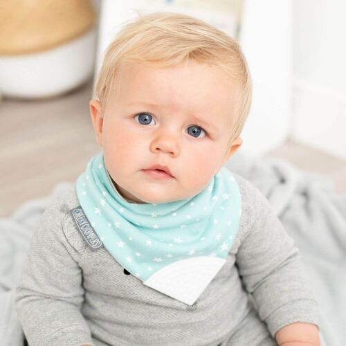 Neckerchew Teething Dribble Bib - Sage Stars