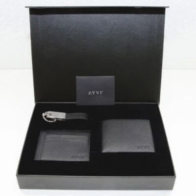 Saffiano Wallet Set Midnight Black