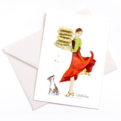 Omi's snow cookies - card with color core and envelope | 128