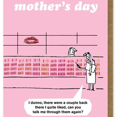 Funny Mother's Day Card - Lipstick