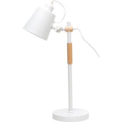 Table Lamp BERGEN 1xE27 L.17xW.30xH.58cm White/Wood / IL-099171001