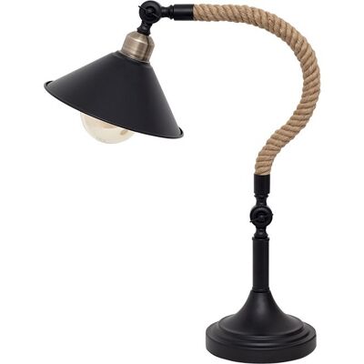 Lampe à Poser SOGA 1xE27 L.22,5xP.42xH.57cm Corde Noir / IL-099771002