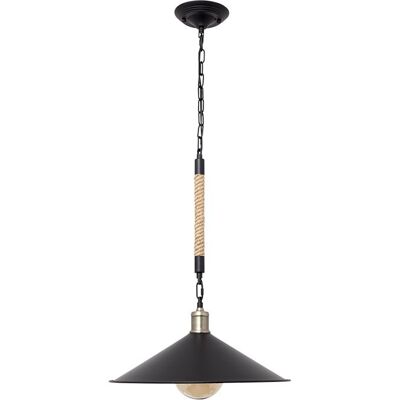 Lampada a sospensione SOGA 1xE27 H.Reg.xD.43cm Rope Black / IL-099784502