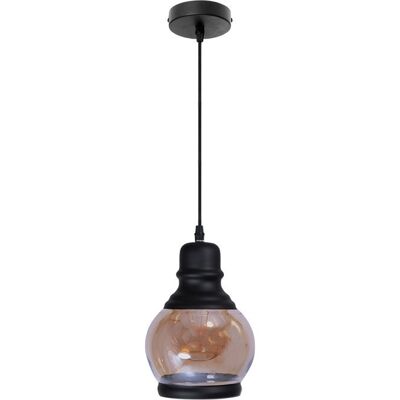Lámpara Colgante CAPITOLINA 1xE27 H.Reg.xP.16cm Negro/Ámbar / IL-101350109