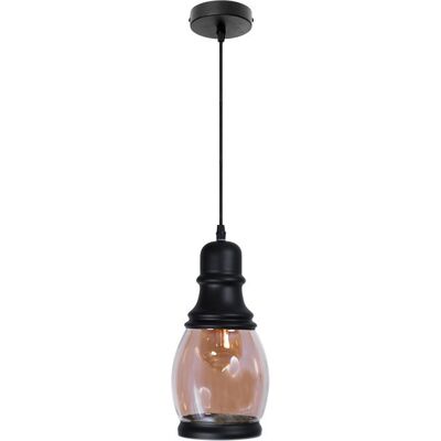 Lámpara Colgante CAPITOLINA 1xE27 H.Reg.xP.14cm Negro/Ámbar / IL-101350209