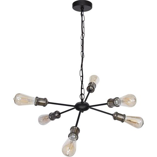 Pendant Lamp ARYANA 6xE27 H.Reg.xD.52cm Black/Antique Brass / IL-102850609