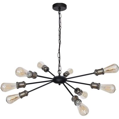 Ceiling Lamp ARYANA 9xE27 H.Reg.xD.65cm Black/Antique Brass / IL-102850909