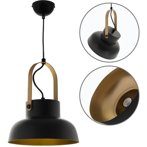 Pendant Light GUIMAR 1xE27 H.Reg.xD.23cm Black/Gold / IL-108750109