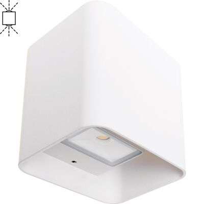 Lampada da parete SOURE IP54 2x4W LED 650lm 3000K 95°L.11xP.9,5xH.11cm Alluminio Bianco / IL-A13460801A