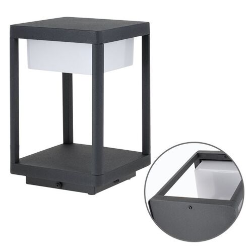 Bollard COUSTEAU IP44 1x9W LED 900lm 4000K L.18xW.18xH.28cm Grey / IL-A17070129B