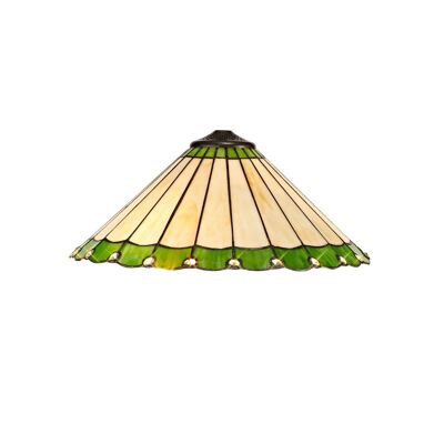 Pantalla Neus Tiffany de 40 cm solo apta para lámpara colgante/de techo/de mesa, verde/crema/cristal / VL08475
