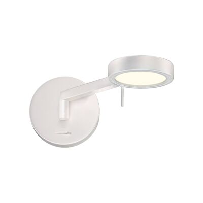 Hazel Switched Adjustable Wall Lamp / Reader, 1 x 8W LED, 3000K, Sand White, 3yrs Warranty / VL09030