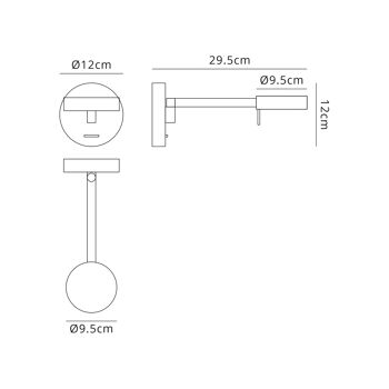 Hazel Switched Applique/Lecteur Réglable, 1 LED 8W, 3000K, Blanc Sable, Garantie 3 ans / VL09030 4