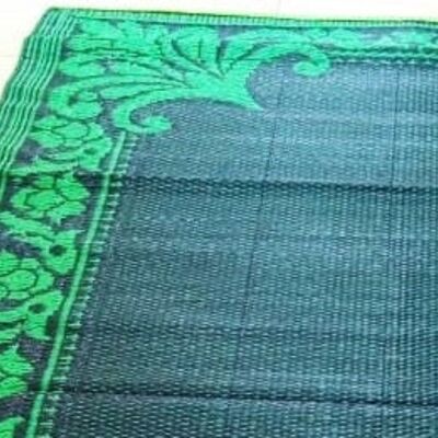 Tapis plastique africain réversible noir et vert