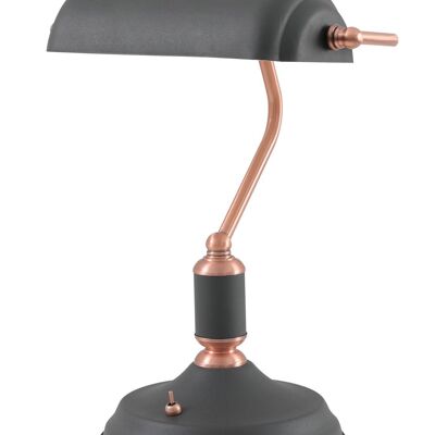 Lámpara de mesa Morgana 1 luz con interruptor de palanca, grafito/cobre / VL08235