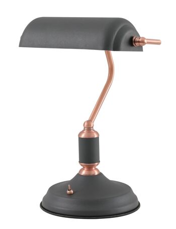 Lampe de table Morgana 1 lumière avec interrupteur à bascule, graphite/cuivre / VL08235 1