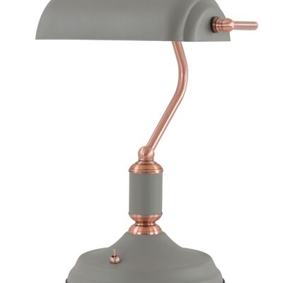 Lampe de table Morgana 1 lumière avec interrupteur à bascule, gris sable/cuivre / VL08236