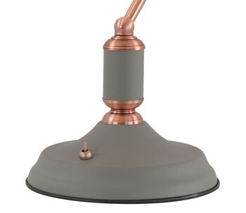 Lampe de table Morgana 1 lumière avec interrupteur à bascule, gris sable/cuivre / VL08236 3