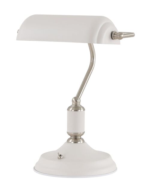 Morgana Table Lamp 1 Light With Toggle Switch, Satin Nickel/Sand White / VL08237