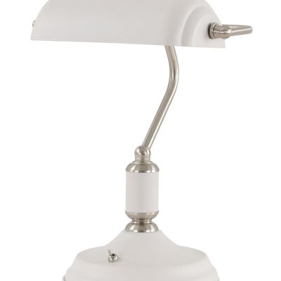 Morgana Tischlampe 1 Licht mit Kippschalter, Nickel satiniert/Sandweiß / VL08237