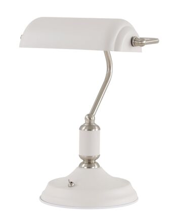 Lampe de table Morgana 1 lumière avec interrupteur à bascule, nickel satiné/blanc sable / VL08237 1