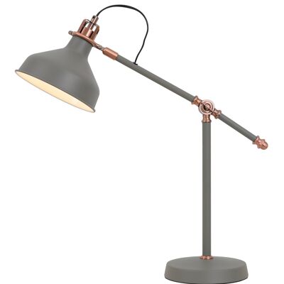 Lampe de table ajustable Morgana, 1 x E27, gris sable/cuivre/blanc / VL08239