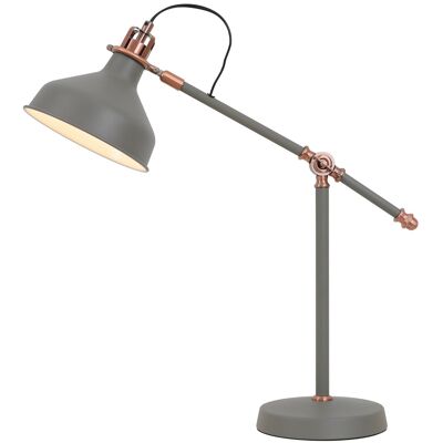 Morgana Adjustable Table Lamp, 1 x E27, Sand Grey/Copper/White / VL08239
