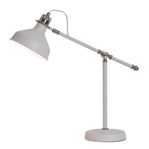 Morgana Adjustable Table Lamp, 1 x E27, Sand White/Satin Nickel/White / VL08240