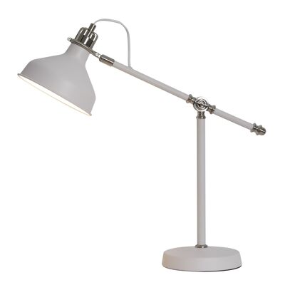 Lampe de table ajustable Morgana, 1 x E27, blanc sable/nickel satiné/blanc / VL08240