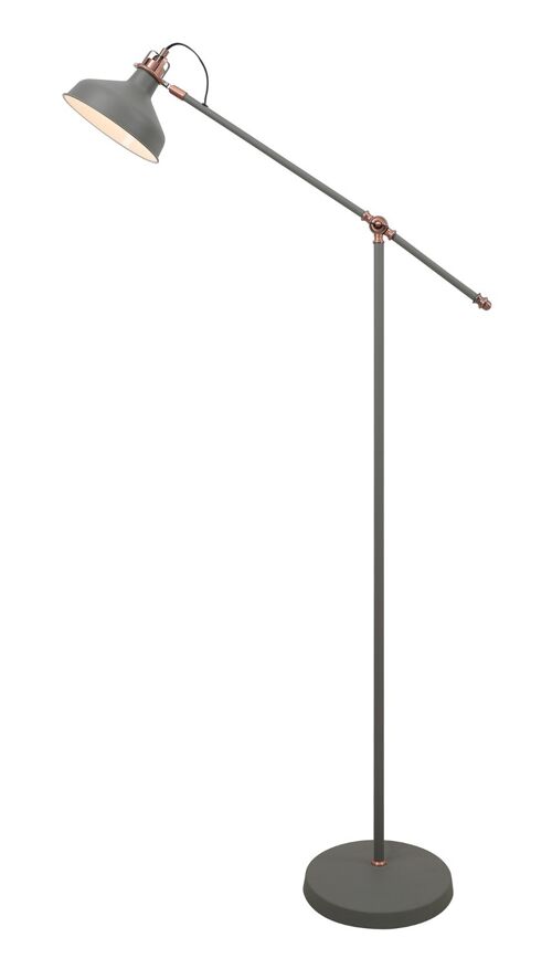 Morgana Adjustable Floor Lamp, 1 x E27, Sand Grey/Copper/White / VL08242