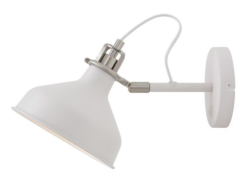 Morgana Adjustable Wall Lamp Switched, 1 x E27, Sand White/Satin Nickel/White / VL08246