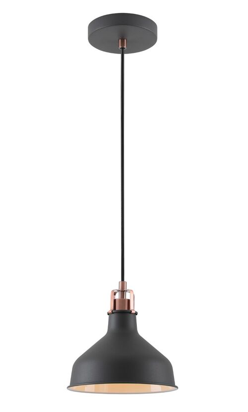 Morgana Small Pendant, 1 x E27, Graphite/Copper/White / VL08247
