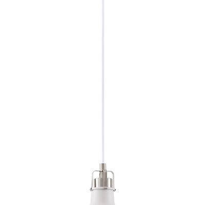 Suspension Morgana Small, 1 x E27, Blanc Sable/Nickel Satiné/Blanc / VL08249