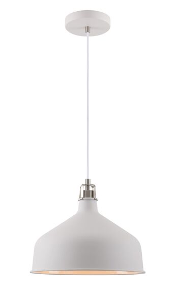 Suspension Morgana Medium, 1 x E27, Blanc Sable/Nickel Satiné/Blanc / VL08252 1