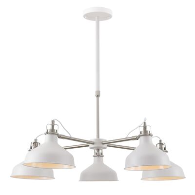 Morgana Telescopic 5 Light, 5 x E27, Sandweiß/Satin-Nickel/Weiß / VL08255