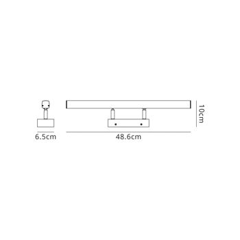 Applique Meridian Moyenne Ajustable, 1 x 12W LED, 4000K, 1192lm, IP44, Chrome Poli, Garantie 3 ans / VL08261 4