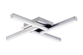 Plafonnier Meridian 4 lumières, 4 x 6W LED, 4000K, 2210lm, IP44, chrome poli, 3 ans de garantie / VL08263 1