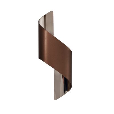 Gracie Wall Lamp Small, 1 x 8W LED, 3000K, 640lm, Satin Brown/Polished Chrome, 3yrs Warranty / VL08264