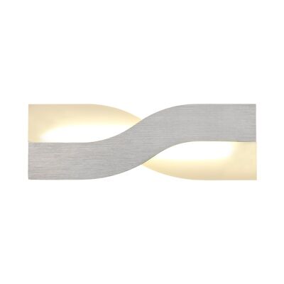 Ava Wall Lamp, 1 x 8W LED, 3000K, 640lm, Brushed Aluminium/Frosted White, 3yrs Warranty / VL08275
