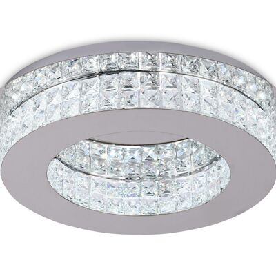 Vivienne Ceiling Light, 1 x 18W LED, 4000K, 418lm, Polished Chrome/Crystal, 3yrs Warranty / VL08280