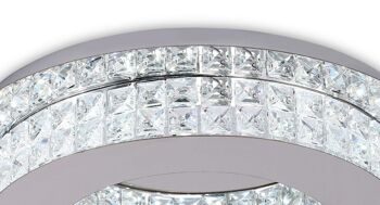 Plafonnier Vivienne, 1 x 18W LED, 4000K, 418lm, Chrome poli/Cristal, 3 ans de garantie / VL08280 2