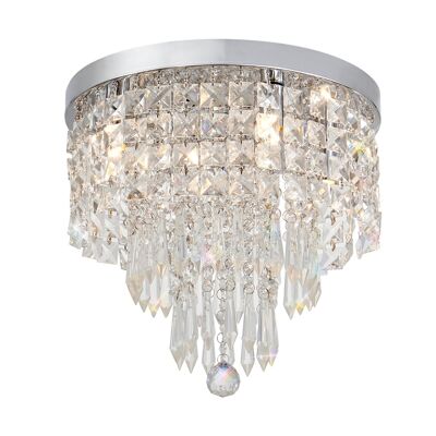 Plafonnier Elsie, 4 x G9, IP44, chrome poli/cristal / VL08290