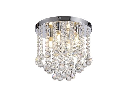 Elene Ceiling Light, 4 x G9, IP44, Polished Chrome/Crystal / VL08291