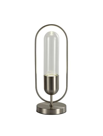 Lampe de table Nicole, 1 x 7W LED, 4000K, 790lm, Nickel satiné/Clair / VL08300 1