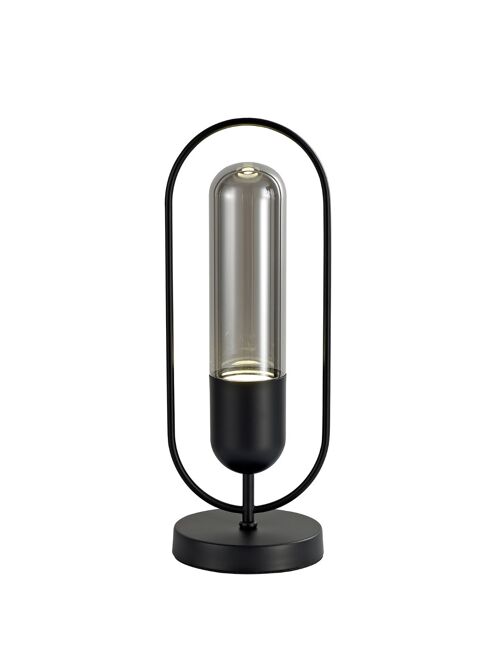 Nicole Table Lamp, 1 x 7W LED, 4000K, 790lm, Black/Smoked / VL08301