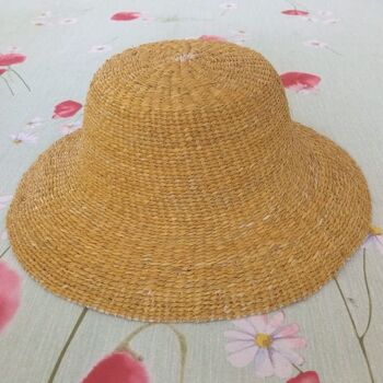 Summer straw hat - Bande jaune et rouge - 56 5